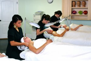 Three students doing facial Treatment | Mandalyn Academy in American Fork, UT