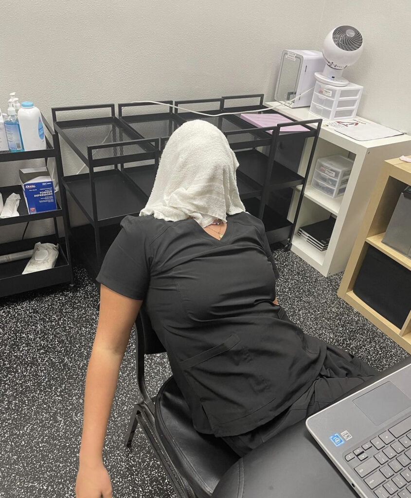 A Female slept in the chair | Mandalyn Academy in American Fork UT