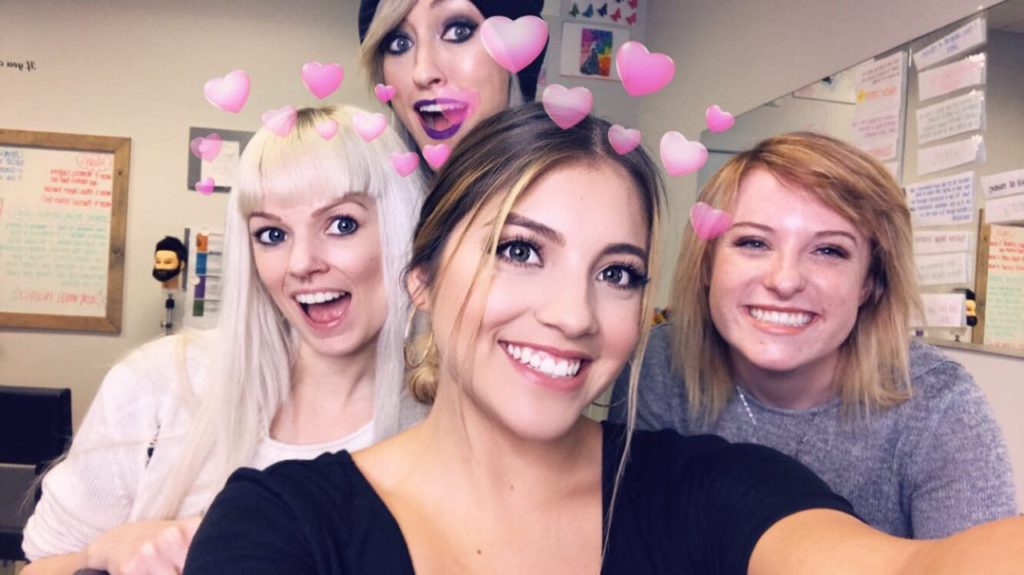Group of females having fun with selfie photo | Mandalyn Academy in American Fork UT